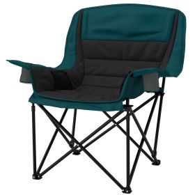 Padded Camping Chair for Adults, Portable Folding Camping Chair with Side Pockets, Cup Holders, Carry Bag, Black Padded Camping Chair for Adults, Portable Folding Camping Chair with Side Pockets, Cup Holders, Carry Bag, Black